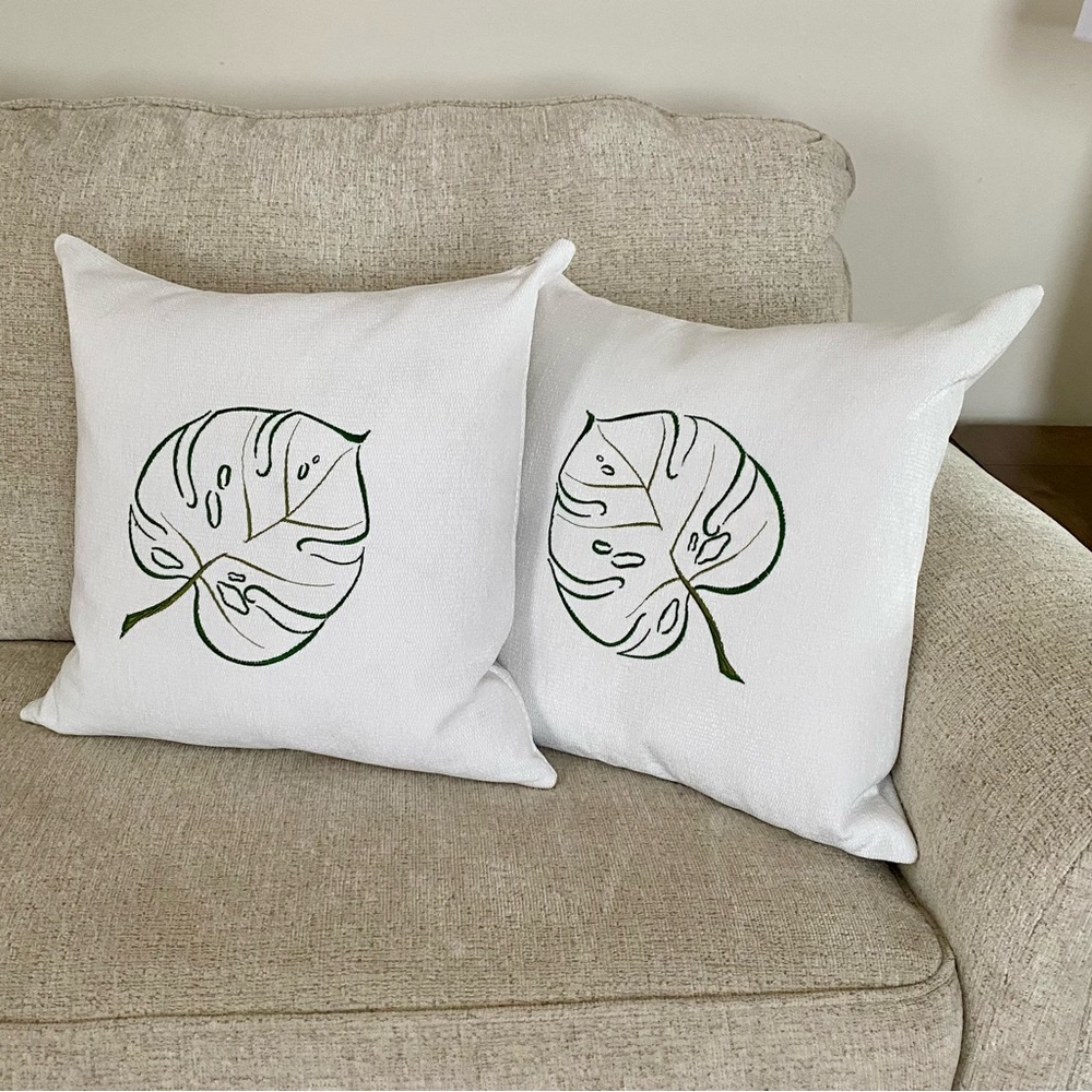 NEW - Cream and Green Accent Pillows for Stylish Home Decor